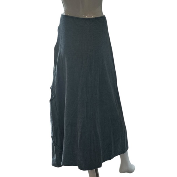 Earthbound Trading Company Boho Blue Chevron Textured Cotton Midi Skirt Size M - Picture 4 of 13